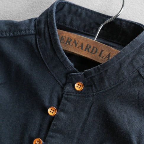 RICCARDO | CAMICIA IN LINO CON COLLO ALLA COREANA