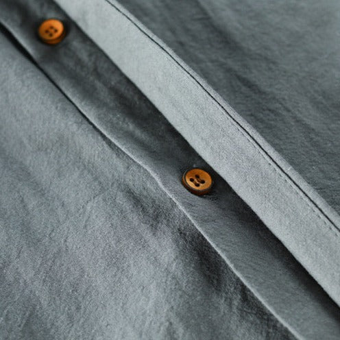 RICCARDO | CAMICIA IN LINO CON COLLO ALLA COREANA