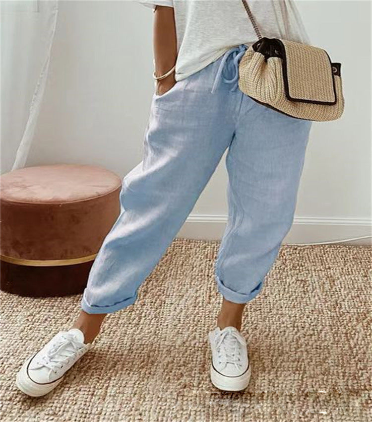 CARLOTTA | PANTALONI DONNA COTONE LINO